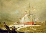 William Lionel Wyllie Docking a Cargo Ship