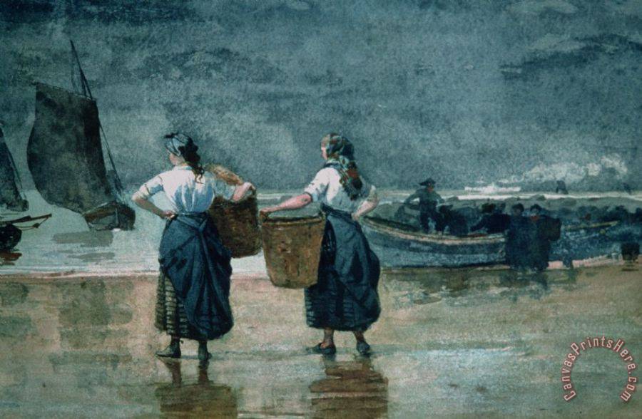 Winslow Homer Fisher Girls by the Sea Art Print for sale